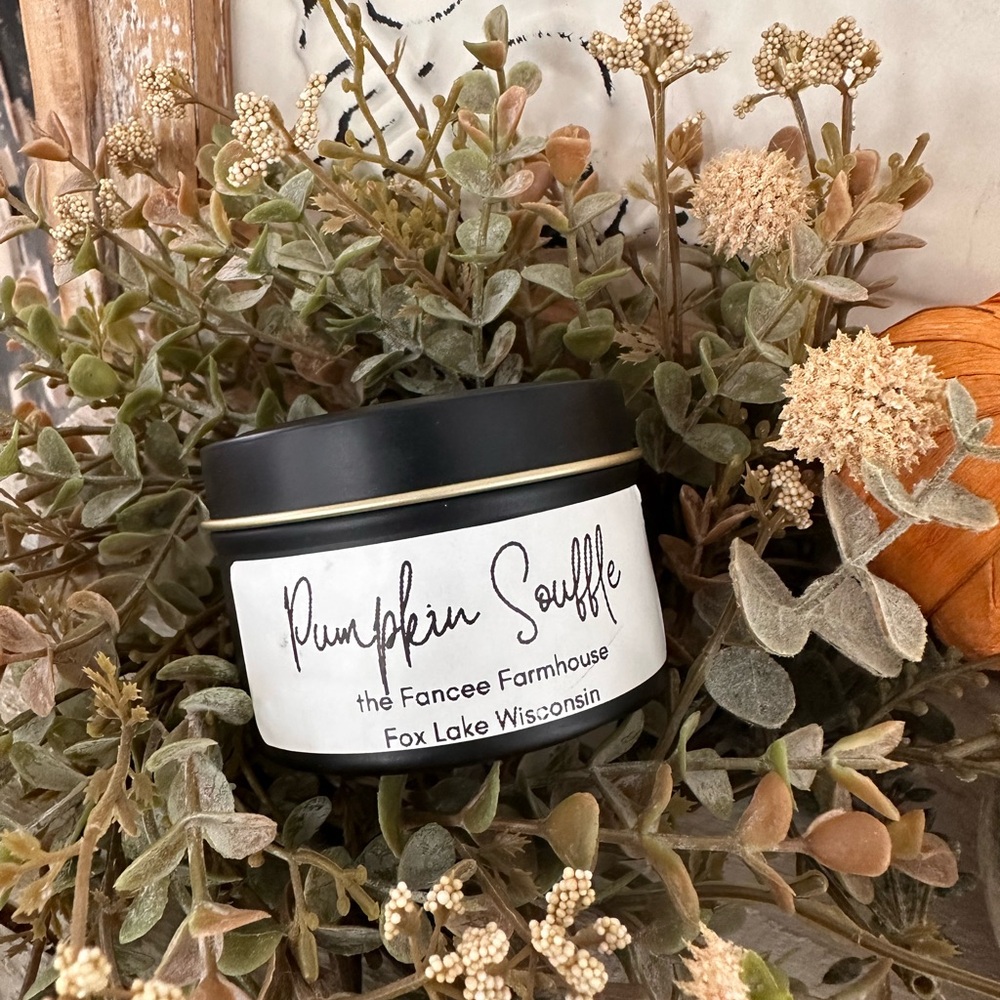 Pumpkin Souffle 4 oz soy tin Fall hand poured candle